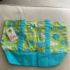 Lilly Pulitzer tote NWT Patio Green Beachy pattern